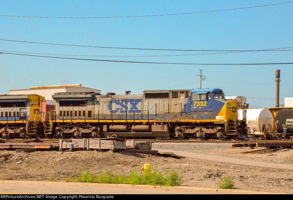 CSX C40-8W Locomotive in the yard